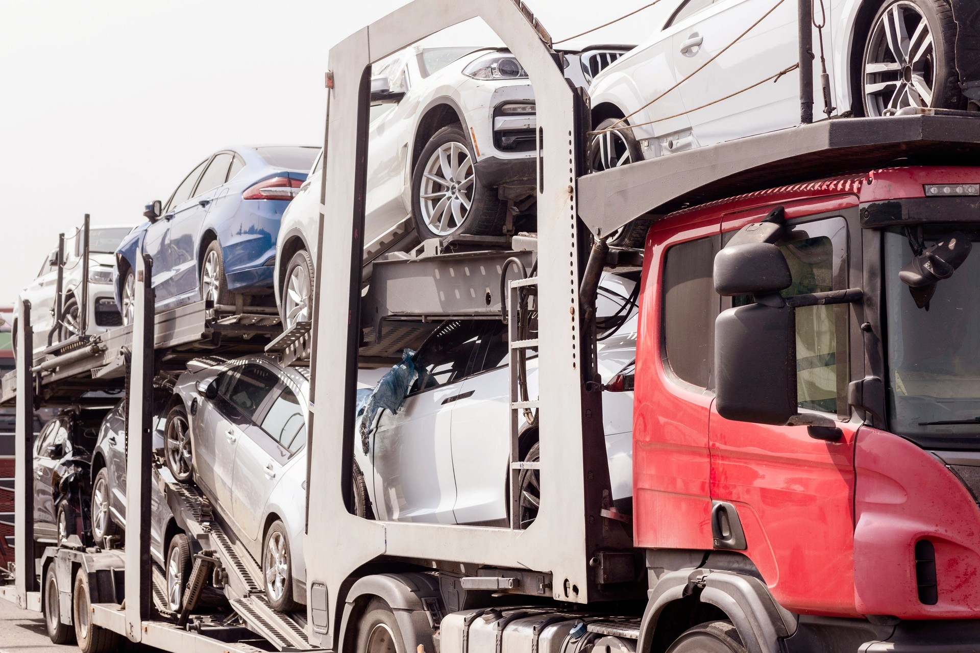 Car Carrier Transporter truck on Road